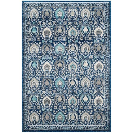 Safavieh Evoke Power Loomed Rectangle Area Rug Blue & Ivory - 5 ft.-1 in. x 7 ft.-6 in. EVK251C-5